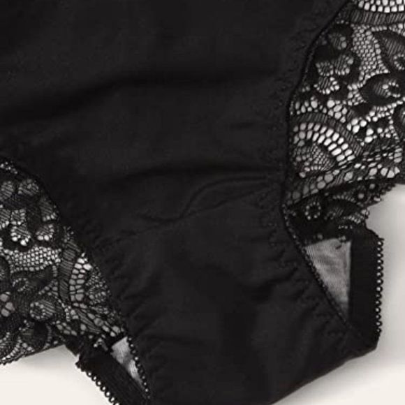 WDIRARA Women's Floral Lace Mesh Scallop Lingerie Set Bra and Bow Panty - Picture 5 of 5